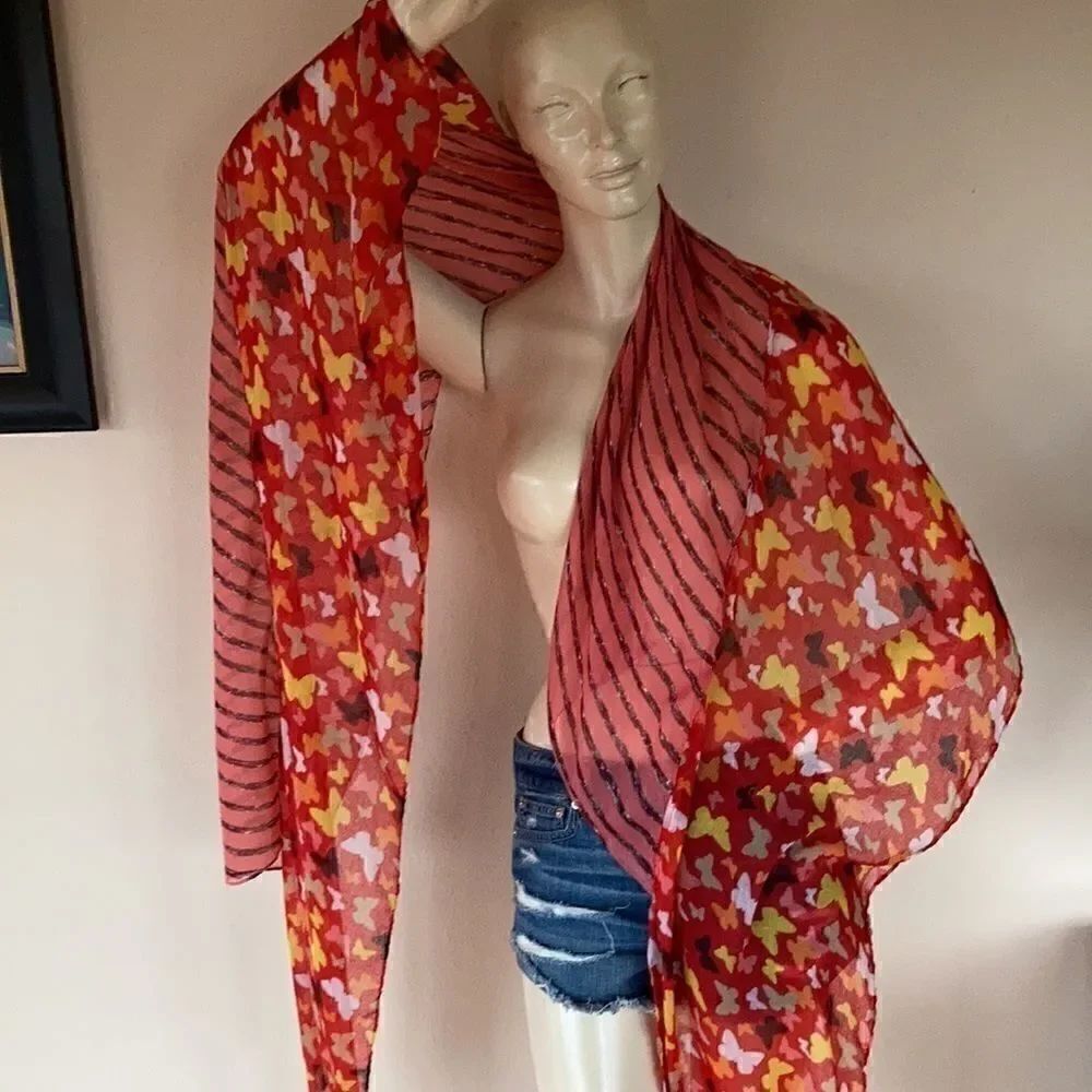 Vintage collection 18 asymmetrical multi print extra large scarf top head dress